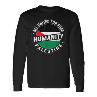 Stand With Palestine Free Palestine Peace Love Flag Long Sleeve T-Shirt - Monsterry DE