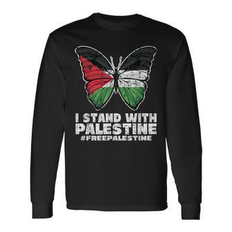 I Stand With Palestine For Their Freedom Free Palestine Long Sleeve T-Shirt - Seseable