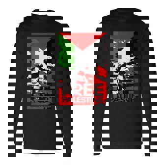 I Stand With Palestine For Their Freedom Free Palestine Long Sleeve T-Shirt | Mazezy