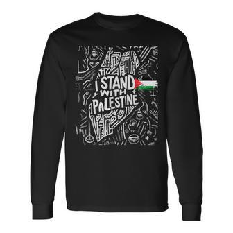 I Stand With Palestine Quote A Free Palestine Long Sleeve T-Shirt - Monsterry