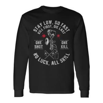 Stay Low Go Fast Paintball Players Slogan Men Long Sleeve T-Shirt | Mazezy DE