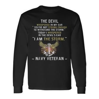 I Am The Storm Navy Veteran Long Sleeve T-Shirt T-Shirt | Mazezy