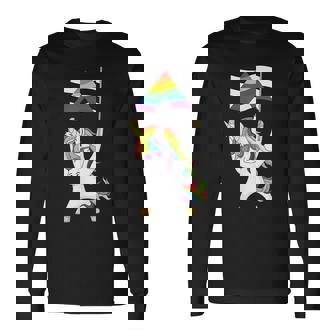 Straight Ally Flag Unicorn Trans Gay Pride Lgbtqia Nonbinary Long Sleeve T-Shirt T-Shirt | Mazezy