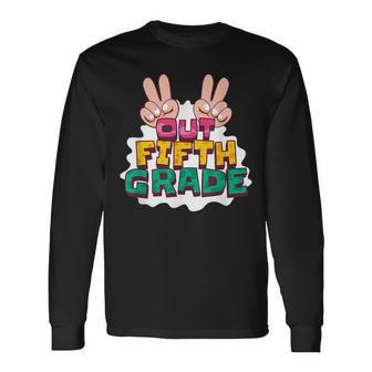 Straight Outta 5Th Grade Last Day Of School Fifth Grade Long Sleeve T-Shirt T-Shirt | Mazezy