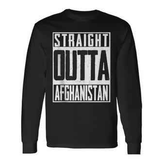 Straight Outta Afghanistan Afghan Afghani Ariana Pride Long Sleeve T-Shirt T-Shirt | Mazezy
