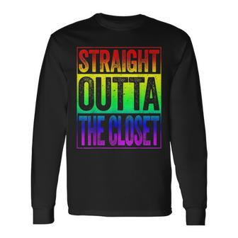 Straight Outta The Closet Lgbt Pride Long Sleeve T-Shirt | Mazezy