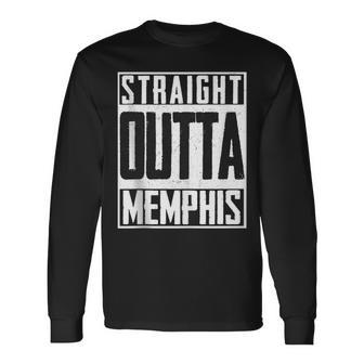 Straight Outta Memphis Pride Patriotic Us American Fan Long Sleeve T-Shirt T-Shirt | Mazezy