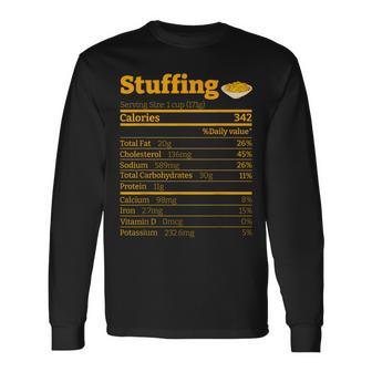 Stuffing Nutrition Facts Thanksgiving Xmas Costume Long Sleeve T-Shirt - Seseable