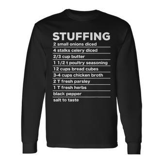 Stuffing Recipe Thanksgiving Food Costume Dark Long Sleeve T-Shirt | Mazezy CA