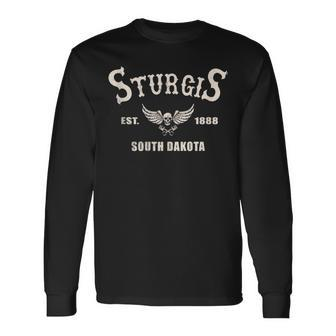 Sturgis South Dakota Motorcycle Biker Vintage Long Sleeve T-Shirt - Monsterry UK