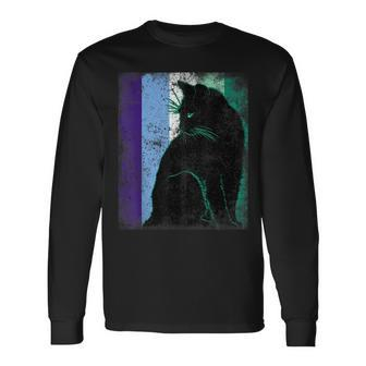 Subtle Mlm Pride Cat Lovers Kitten Lgbt Gay Male Flag Long Sleeve T-Shirt T-Shirt | Mazezy