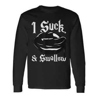 I Suck And Swallow Sexy Vampire Fangs Halloween Costume Halloween Costume Long Sleeve T-Shirt | Mazezy CA