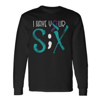 Suicide Prevention Awareness Semicolon Six Support Long Sleeve T-Shirt | Mazezy