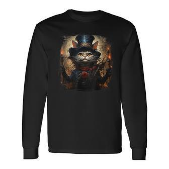 Suphalak Cat Fireworks 4Th Of July Long Sleeve T-Shirt | Mazezy