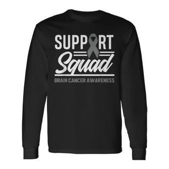 Support Squad Brain Tumor Support Brain Cancer Awareness Long Sleeve T-Shirt T-Shirt | Mazezy