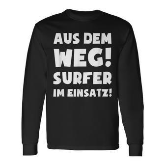 Surfer In Use Windsurfing Wave Riding Surfing Long Sleeve T-Shirt | Mazezy