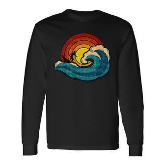 Surfing The Wave Surfing Inspired Long Sleeve T-Shirt T-Shirt | Mazezy