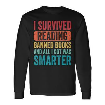 I Survived Reading Banned Books Bookaholic Book Lovers Reading Long Sleeve T-Shirt T-Shirt | Mazezy