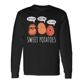Sweet Potato Motivation Root Vegetable Camote Vegetarian Long Sleeve T-Shirt - Thegiftio UK