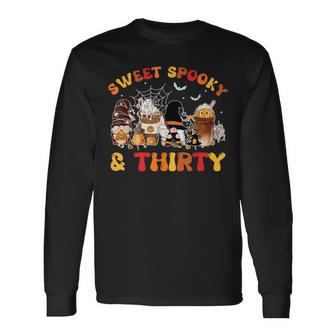 Sweet Spooky Thirty 30Th Birthday Pumpkin Spice Latte Long Sleeve T-Shirt - Monsterry AU