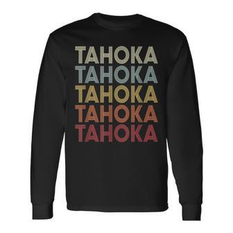Tahoka Texas Tahoka Tx Retro Vintage Text Long Sleeve T-Shirt | Mazezy