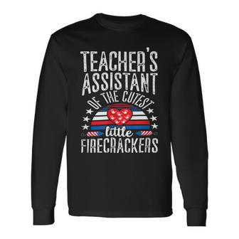 Teacher Assistant 4Th Of July Teacher Aide Appreciation Long Sleeve T-Shirt - Monsterry CA