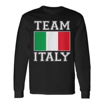 Team Italy Print Italian National Country Flag Italy Long Sleeve T-Shirt T-Shirt | Mazezy