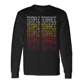 Temple Terrace Fl Vintage Style Florida Long Sleeve T-Shirt | Mazezy