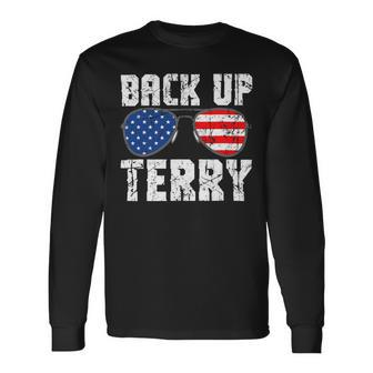 Back Up Terry American Flag Usa 4Th Of July Sunglasses Long Sleeve T-Shirt - Monsterry