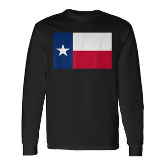 Texas Flag Lone Star State Vintage Texan Cowboy T Long Sleeve T-Shirt | Mazezy