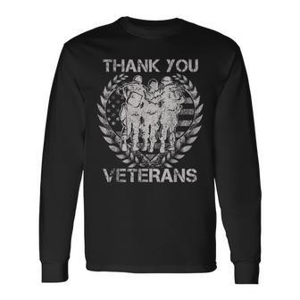 Thank You For Your Service Veteran Memorial Day Military Long Sleeve T-Shirt - Seseable