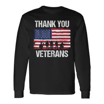 Thank You Veterans Day & Memorial Day Partiotic Military Long Sleeve T-Shirt - Monsterry DE