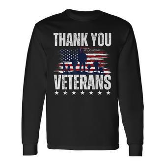 Thank You Veterans Day Memorial Day Partiotic Military Usa Long Sleeve T-Shirt | Seseable UK