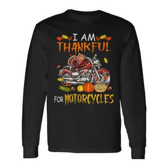 Thankful For Motorcycles Turkey Riding Motorcycle Long Sleeve T-Shirt - Seseable