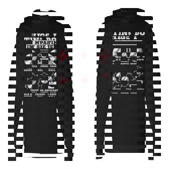 Things I Do In My Spare Time Baseball Lover Costume Baseball Long Sleeve T-Shirt | Mazezy