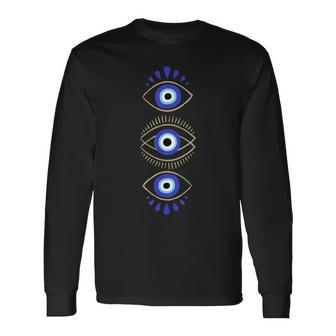 Third Eye All Seeing Spiritual Mystical Evil Eye Protection Long Sleeve - Monsterry UK