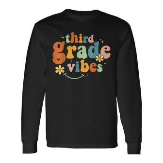 Third Grade Vibes 3Rd Grade Team Retro 1St Day Of School Long Sleeve T-Shirt - Seseable