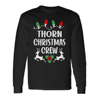 Thorn Name Christmas Crew Thorn Long Sleeve T-Shirt - Seseable