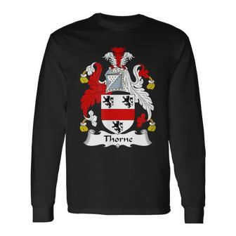 Thorne Coat Of Arms Family Crest Long Sleeve T-Shirt | Mazezy