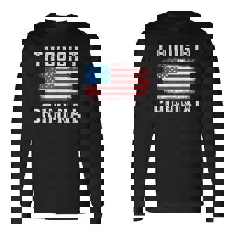 Thought Criminal Free Thinking Free Speech American Flag Long Sleeve T-Shirt T-Shirt | Mazezy