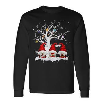 Three Nordic Gnomes Winter Christmas Swedish Elves Xmas 2023 Long Sleeve T-Shirt - Thegiftio UK