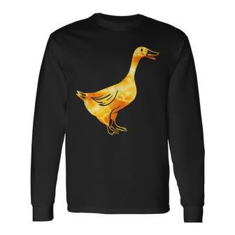 Tie-Dye Goose Golden Orange Retro & Vintage Goose Long Sleeve T-Shirt T-Shirt | Mazezy