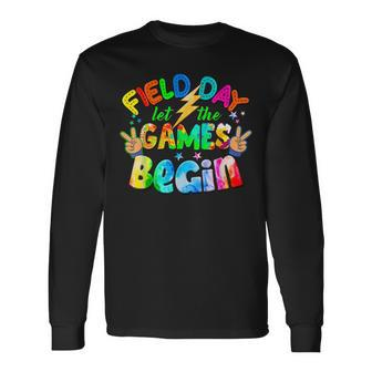 Tie Dye Let The Games Begin Retro Field Day 2023 Long Sleeve T-Shirt T-Shirt | Mazezy