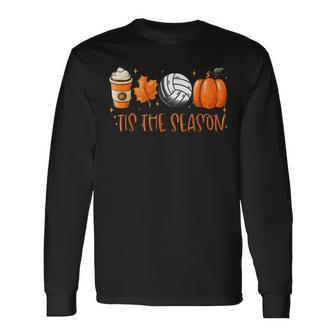 Tis The Season Pumpkin Leaf Latte Fall Volleyball Long Sleeve - Monsterry