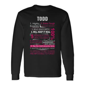 Todd Name Todd V2 Long Sleeve T-Shirt - Seseable
