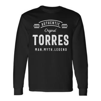 Torres Name Authentic Torres Long Sleeve T-Shirt | Seseable FR