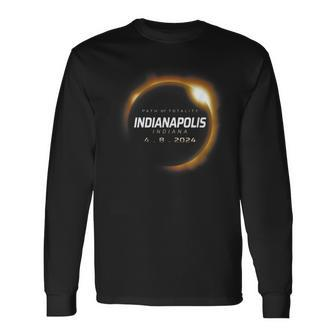 Total Solar Eclipse 2024 Indianapolis Indiana April 4 2024 Long Sleeve T-Shirt | Mazezy