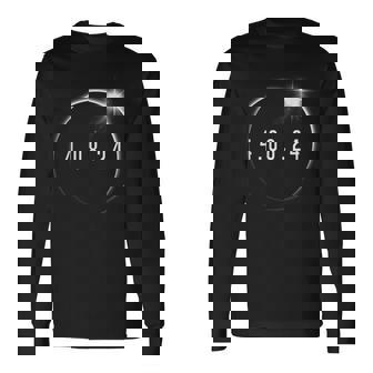 Totality 04082024 Total Solar Eclipse April 8 2024 Eclipse Long Sleeve T-Shirt | Mazezy