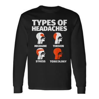 Toxicology Sayings Headache Meme Long Sleeve T-Shirt | Mazezy