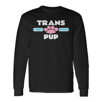 Trans Pup Gay Puppy Play Transexual Transgender Kink Long Sleeve T-Shirt | Mazezy